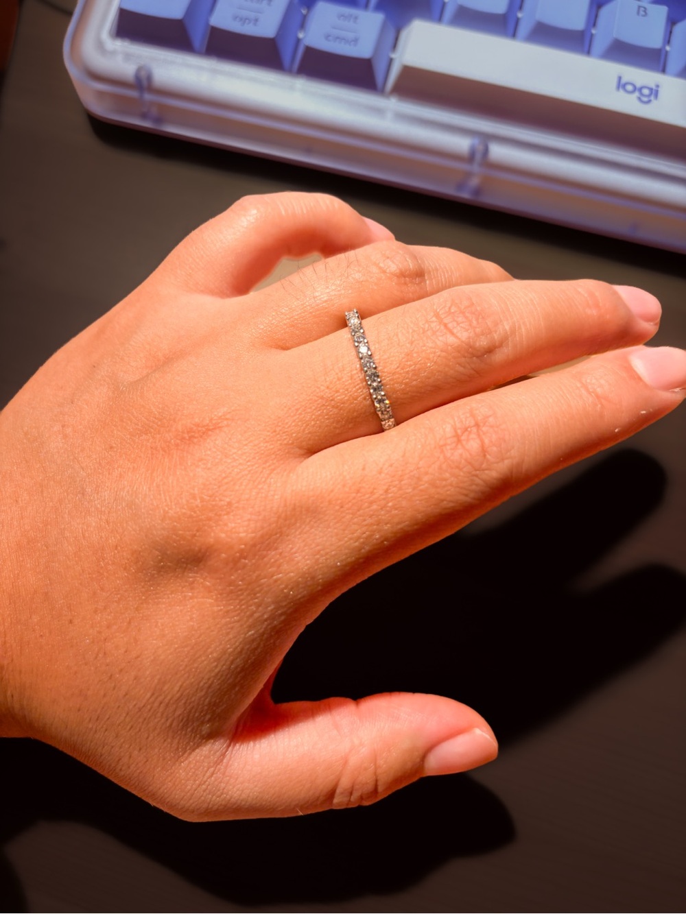 Eternity Birthstone Ring - Crystal